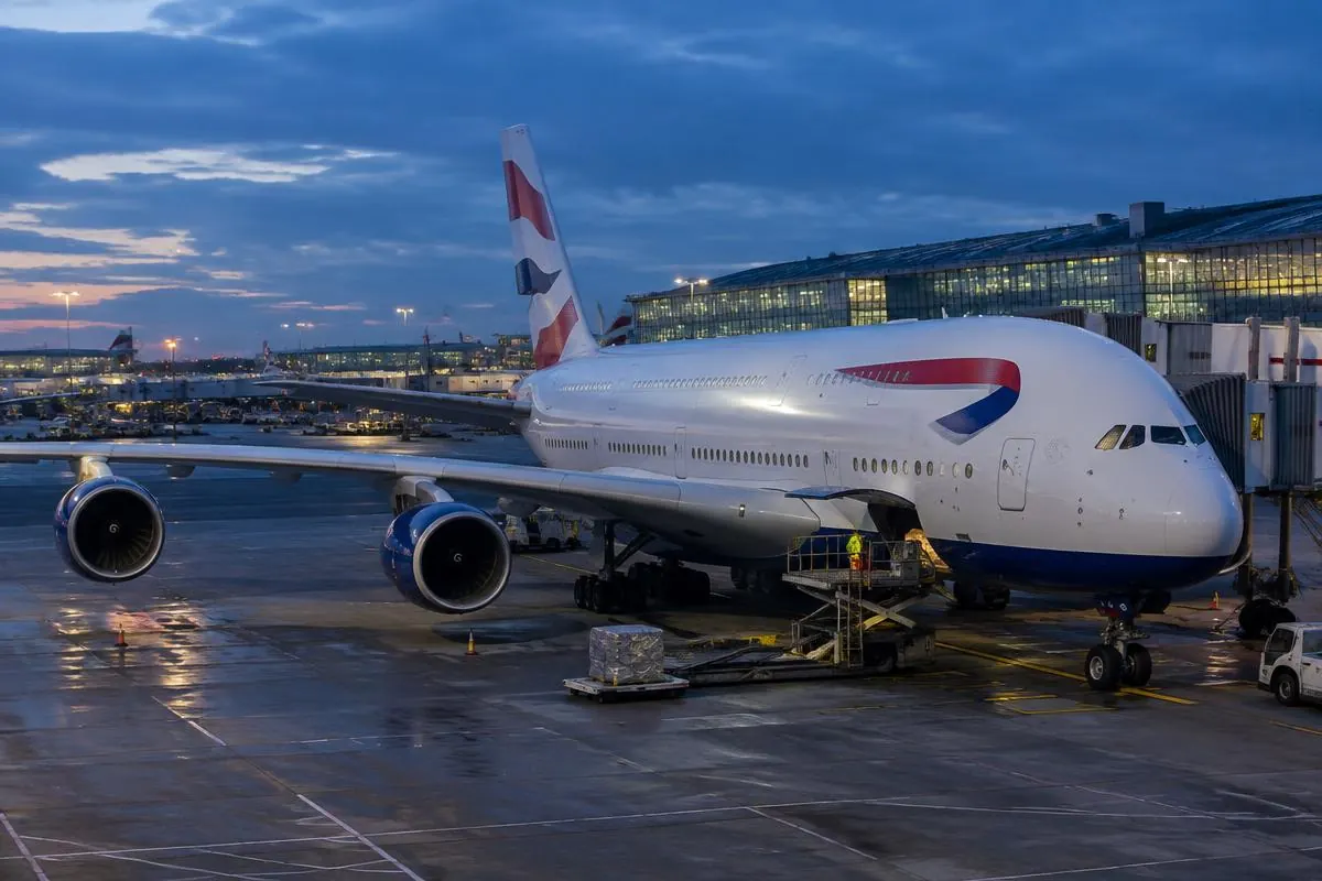 British Airways Airbus A380 at Heathrow